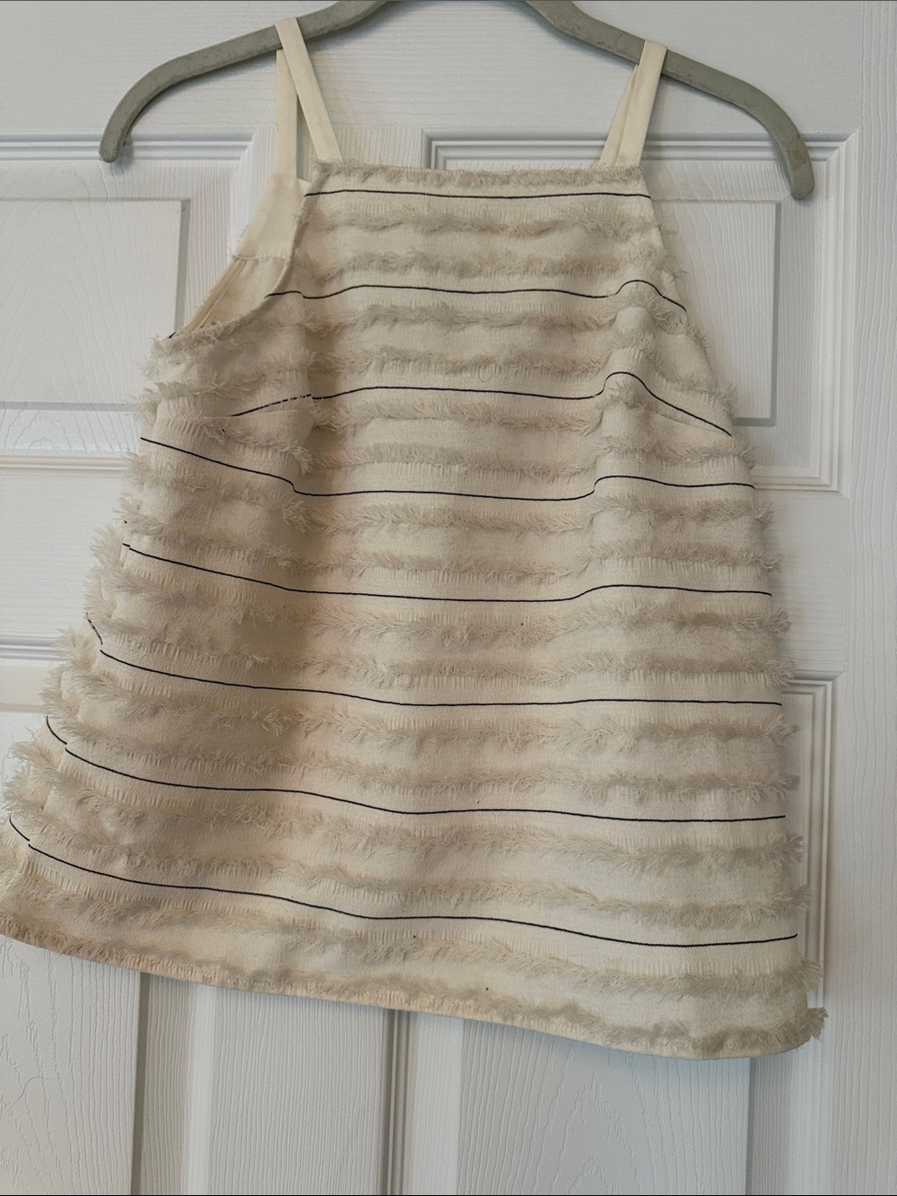 Anthropologie Cream Top with Black Stripes
